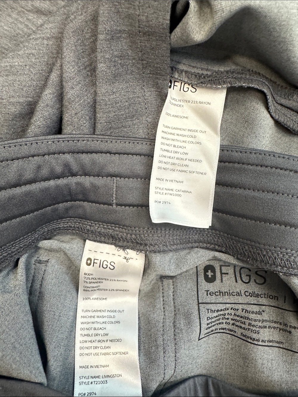 Figs Set Graphite Gray Catarina Scrub Top and Livingston Pants Women’s Medium - Picture 3 of 11